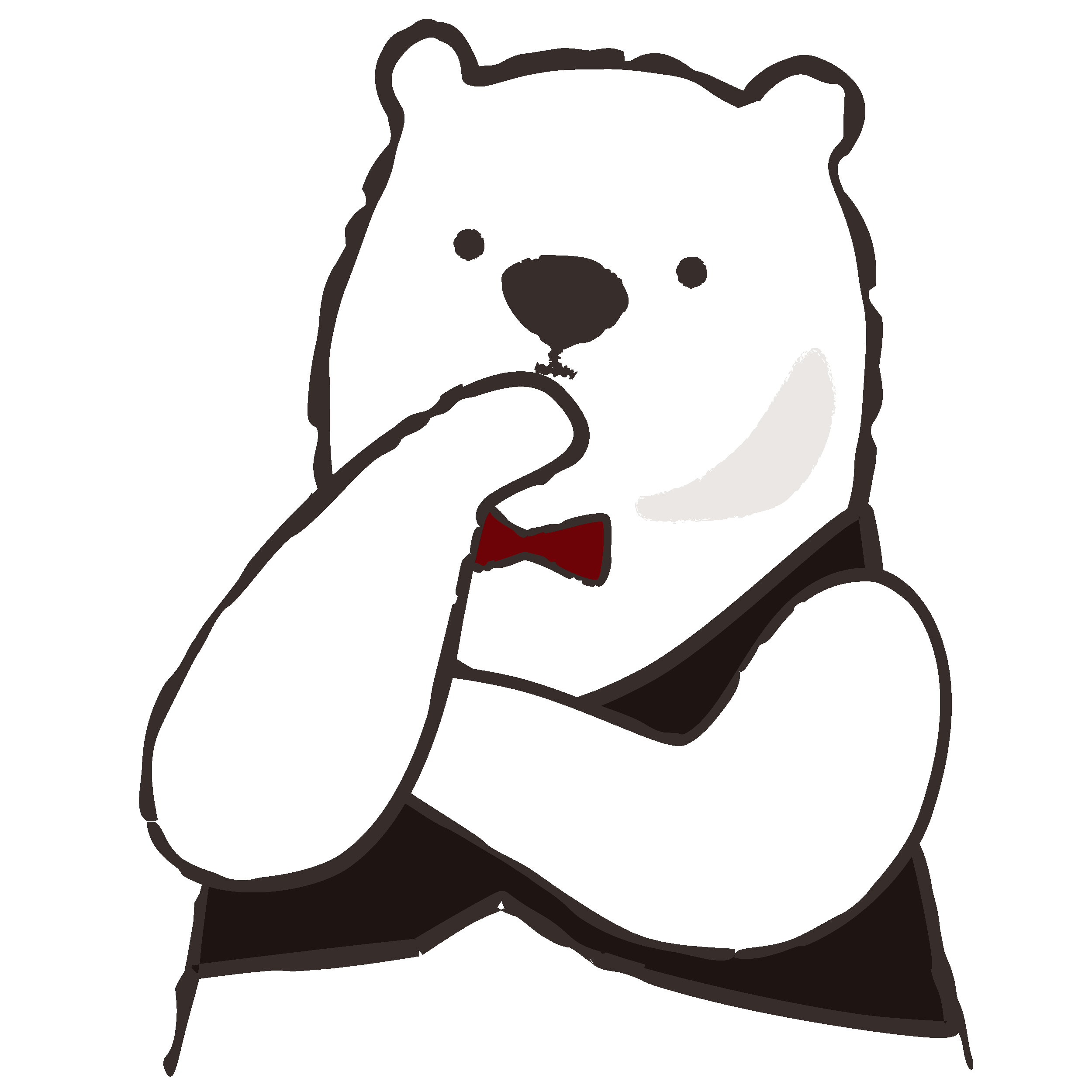 考えているアルルさんのキャラクターイラスト