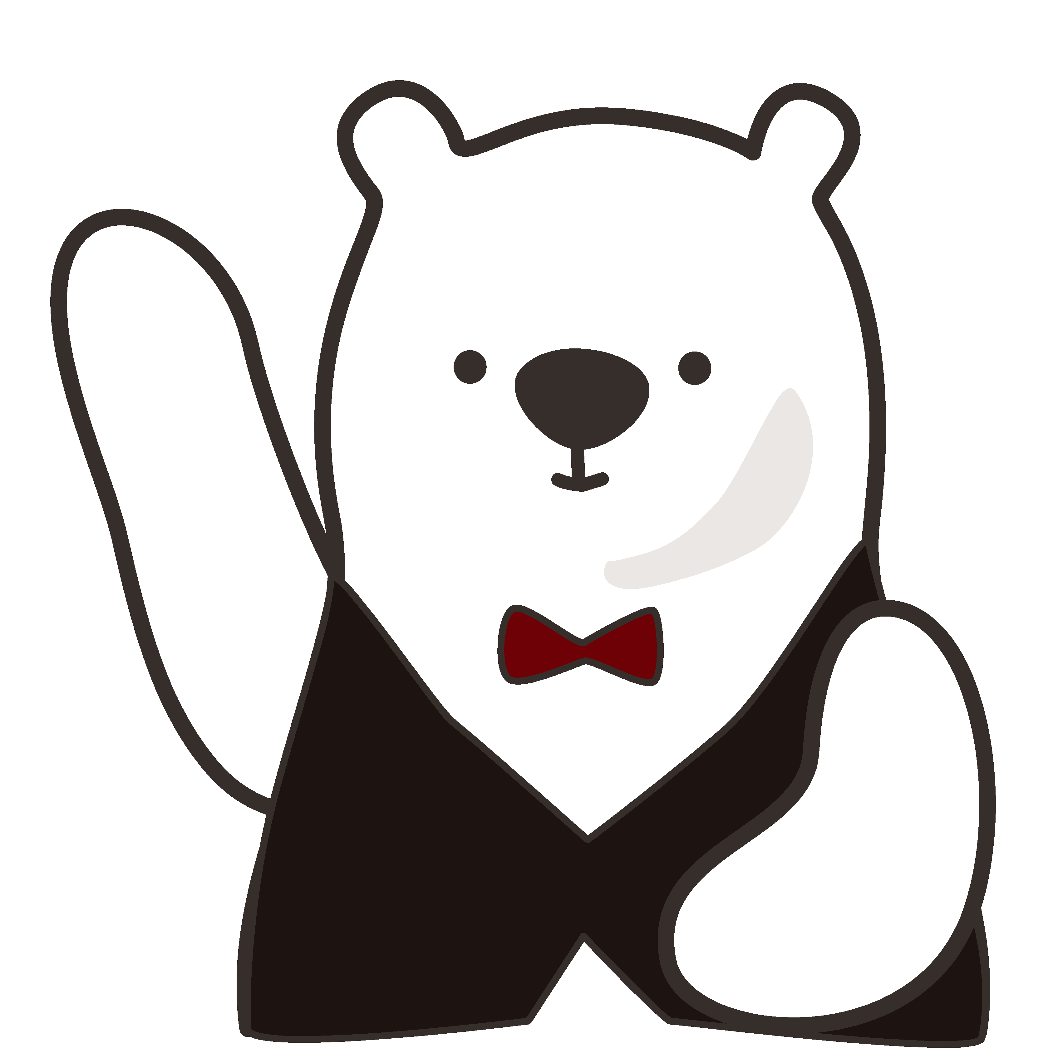 手をあげて案内するアルルさんのキャラクターイラスト