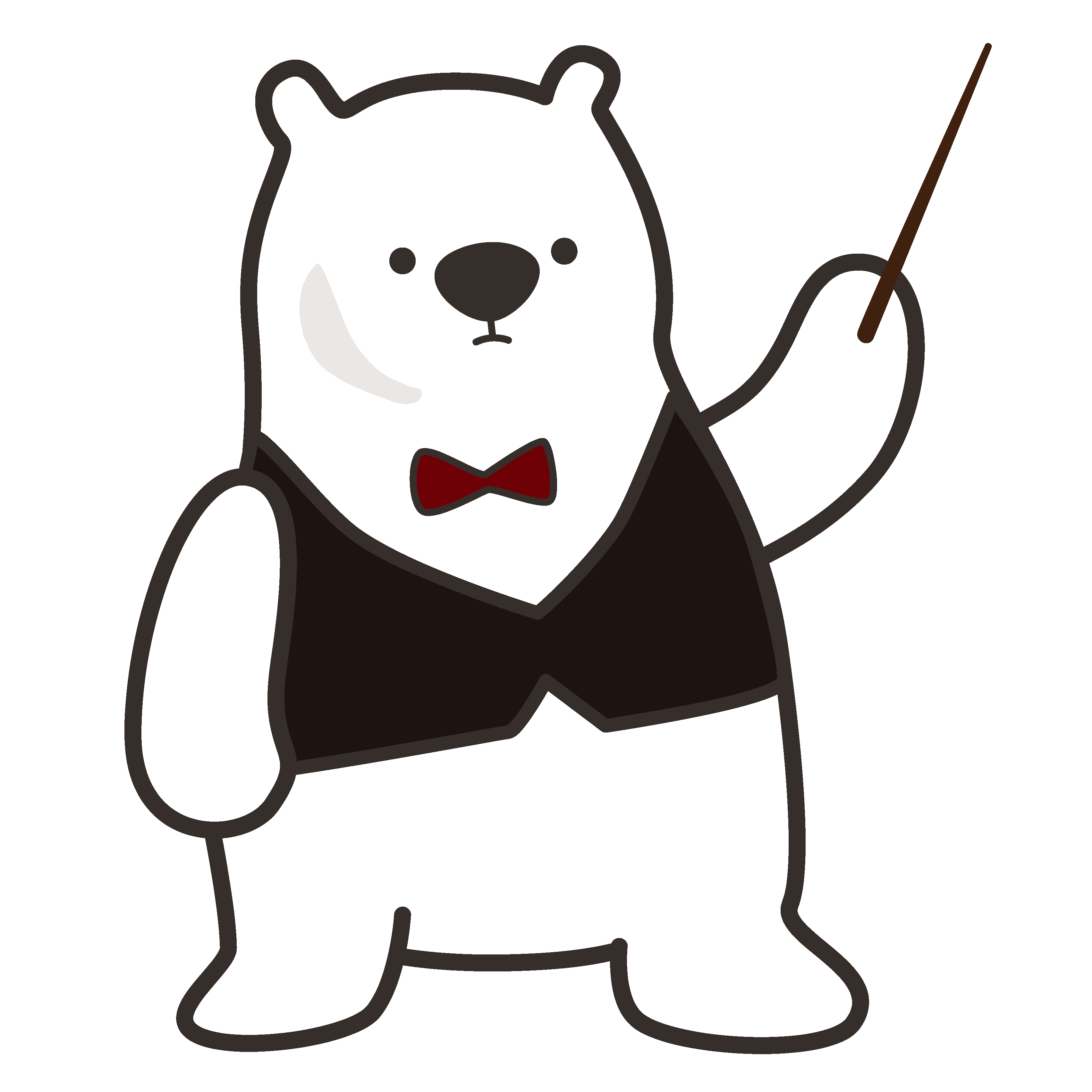 指し棒を持ったアルルさんのキャラクターイラスト