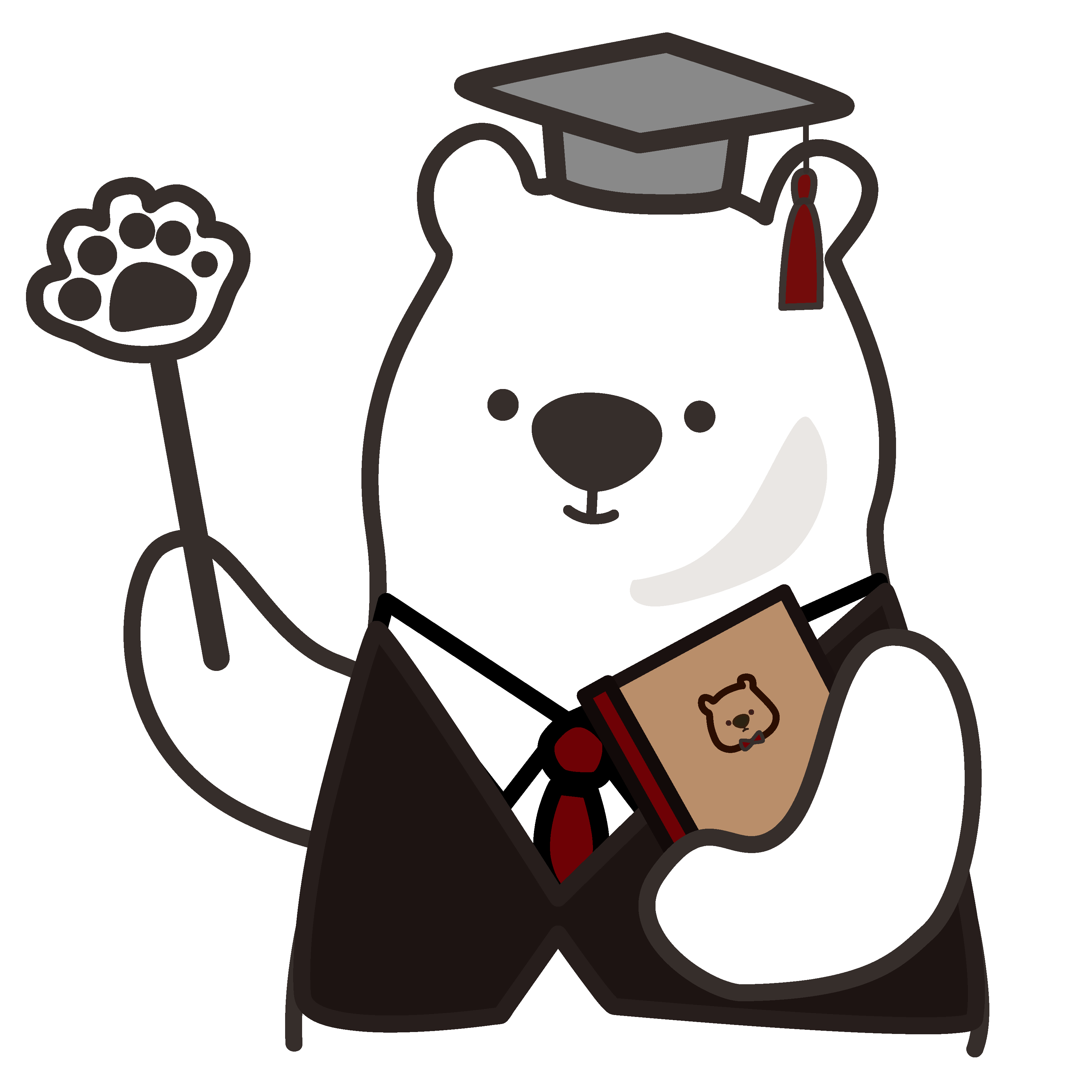 卒業帽をかぶったアルルさんのキャラクターイラスト