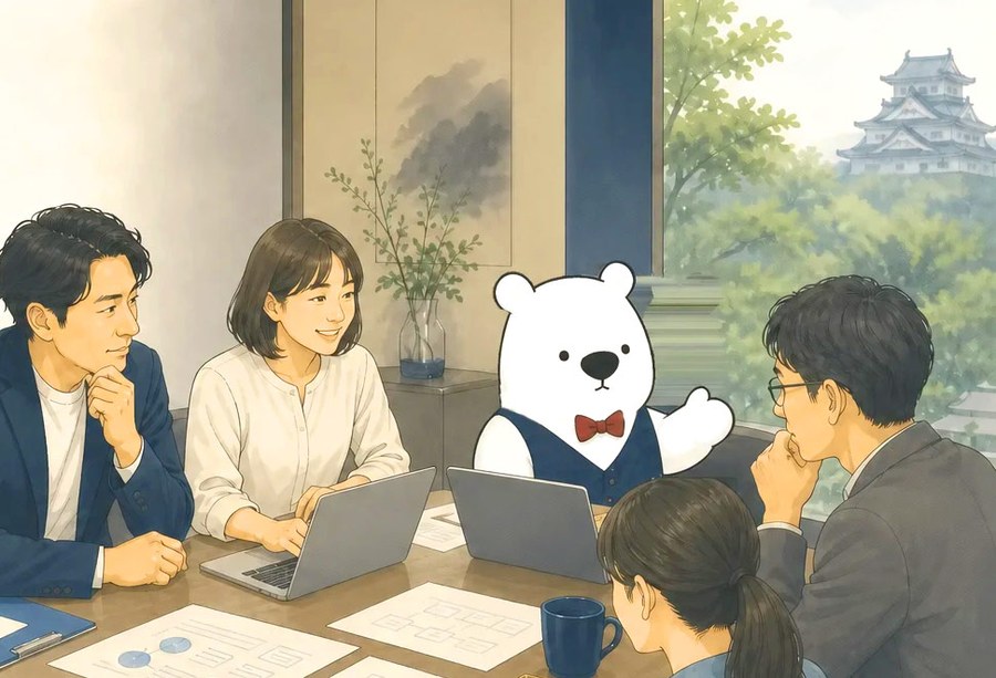 AI家庭教師で企業のAI活用を支援するようす
