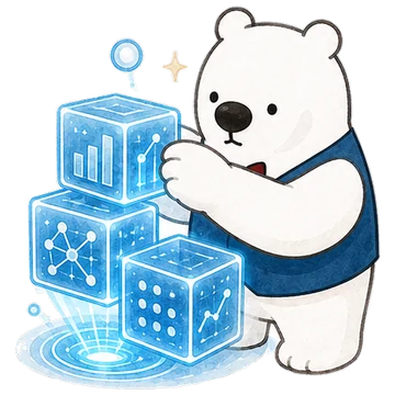 たくさんのデータを前に考えるアルルさん